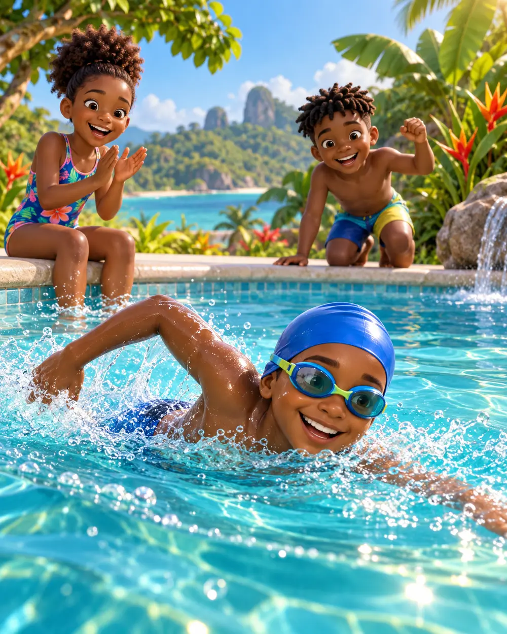 Des enfants explorent un univers aquatique imaginaire dans l’univers Odyssée Jeunesse